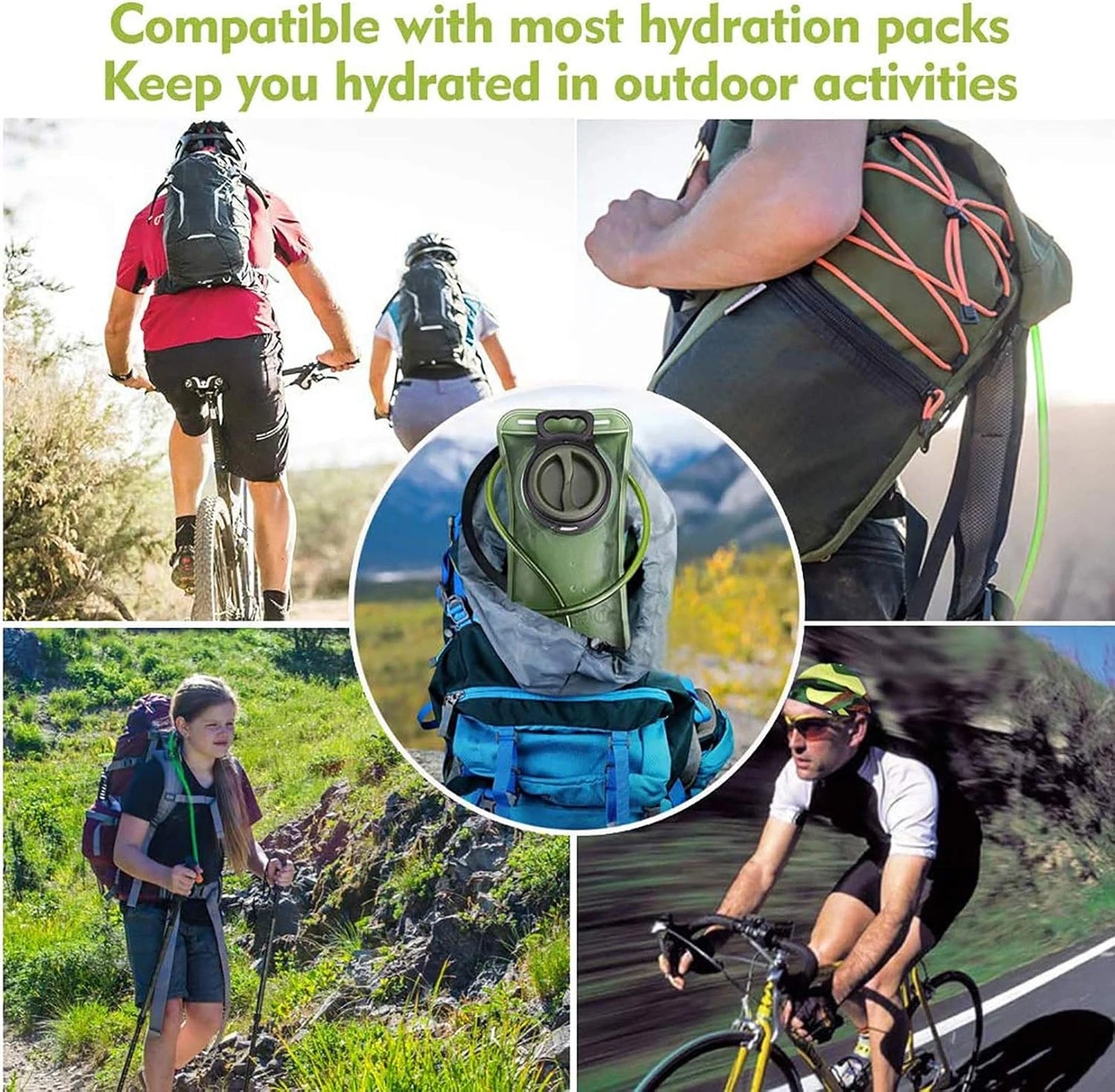 2L Leak-Proof Hydration Bladder,Cycling & Running - Lightweight for Outdoor Adventures,Hydration Essentials,Compact Design