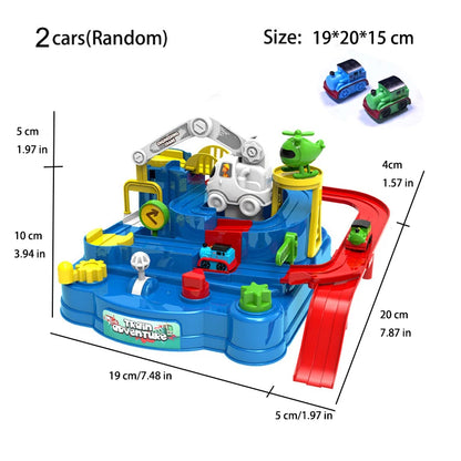 Racing Rail Car Track Adventure Game Educational Toys Children Brain Mechanical Interactive Train Model Animals Space Rocket Toy