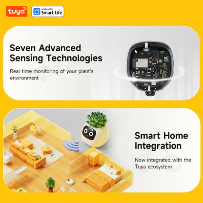Gen2 Tuya Smart Pet Planter Robot Guidance on Plant Care with Emojis, Adorable Plant Companion with Rich Gesture Interaction, AI