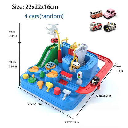 Racing Rail Car Track Adventure Game Educational Toys Children Brain Mechanical Interactive Train Model Animals Space Rocket Toy