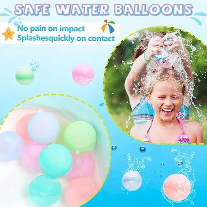Reusable Water Balloons for Kids No Magnets Silicone Leak-Resistant Refillable Water Splash Balls Summer Water Toys for Outdoor