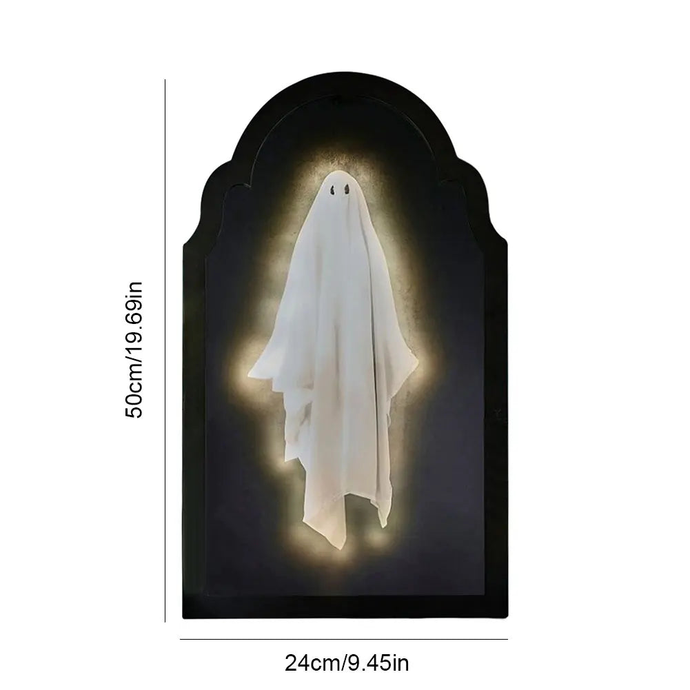 2025 Novelty Halloween Ghost Mirror with Creepy Eyes Night Light Halloween Ghostmirror Spooky Halloween Haunted House Decor