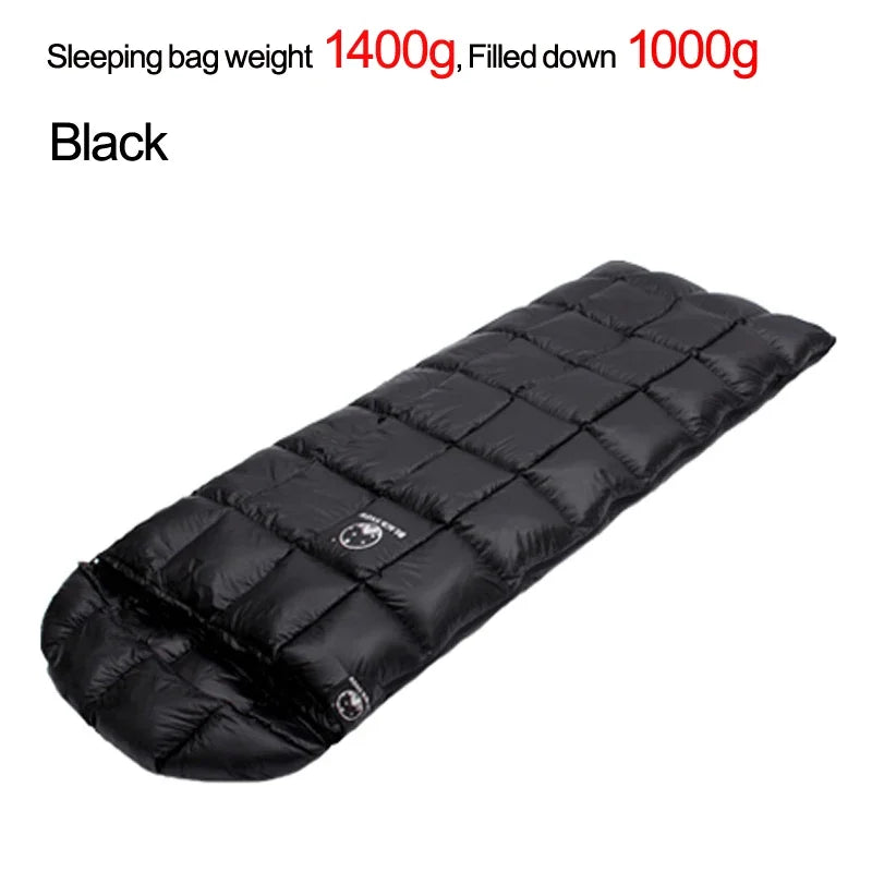 White Goose down Sleeping Bag,The Cap Is Detachable,Open to Serve as a Quilt Winter and Spring Chequer Envelope Style Bag