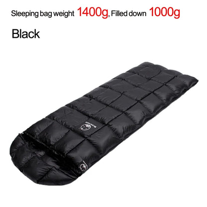 White Goose down Sleeping Bag,The Cap Is Detachable,Open to Serve as a Quilt Winter and Spring Chequer Envelope Style Bag