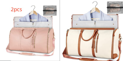 Large Capacity Travel Duffle Bag Women'S Handbag Folding Suit Bag Waterproof Clothes Totes