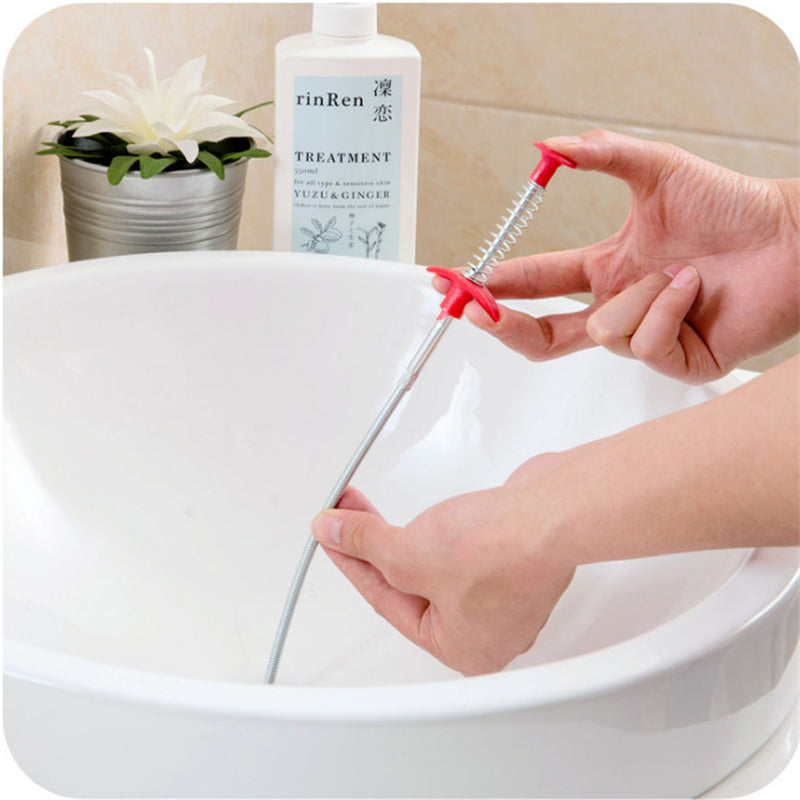 60CM Sewer Dredger Spring Pipe Dredging Tool Household Hair Cleaner Drain Clog Remover Cleaning Tools Household for Kitchen Sink Kitchen Gadgets