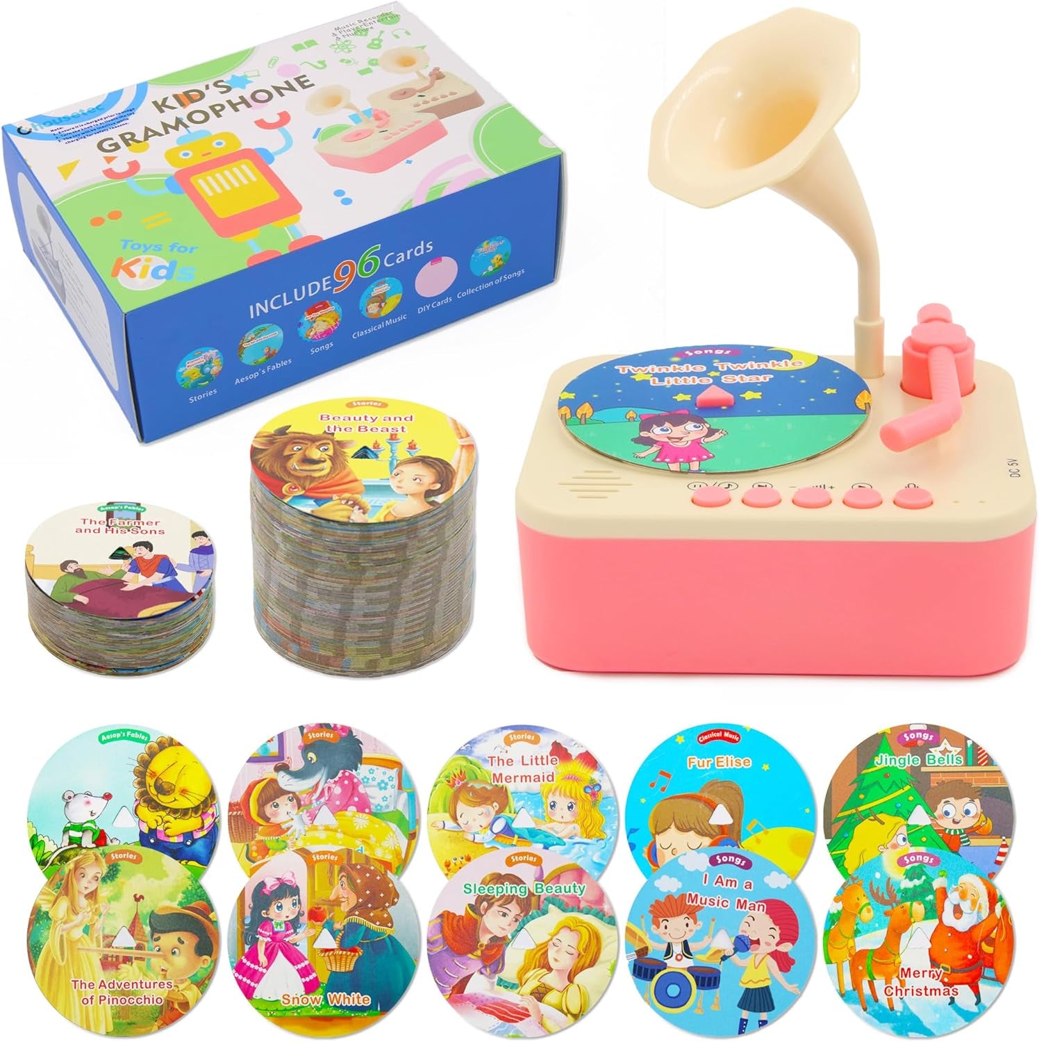 Kids Story & Music Player with 96 Learning Cards