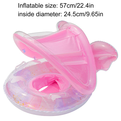 1PC Canopy Pool Float Ring, Inflatable Swim Tube, Swimming Accessories, for Summer Water Sports, Swim Ring, Pool Float Gear