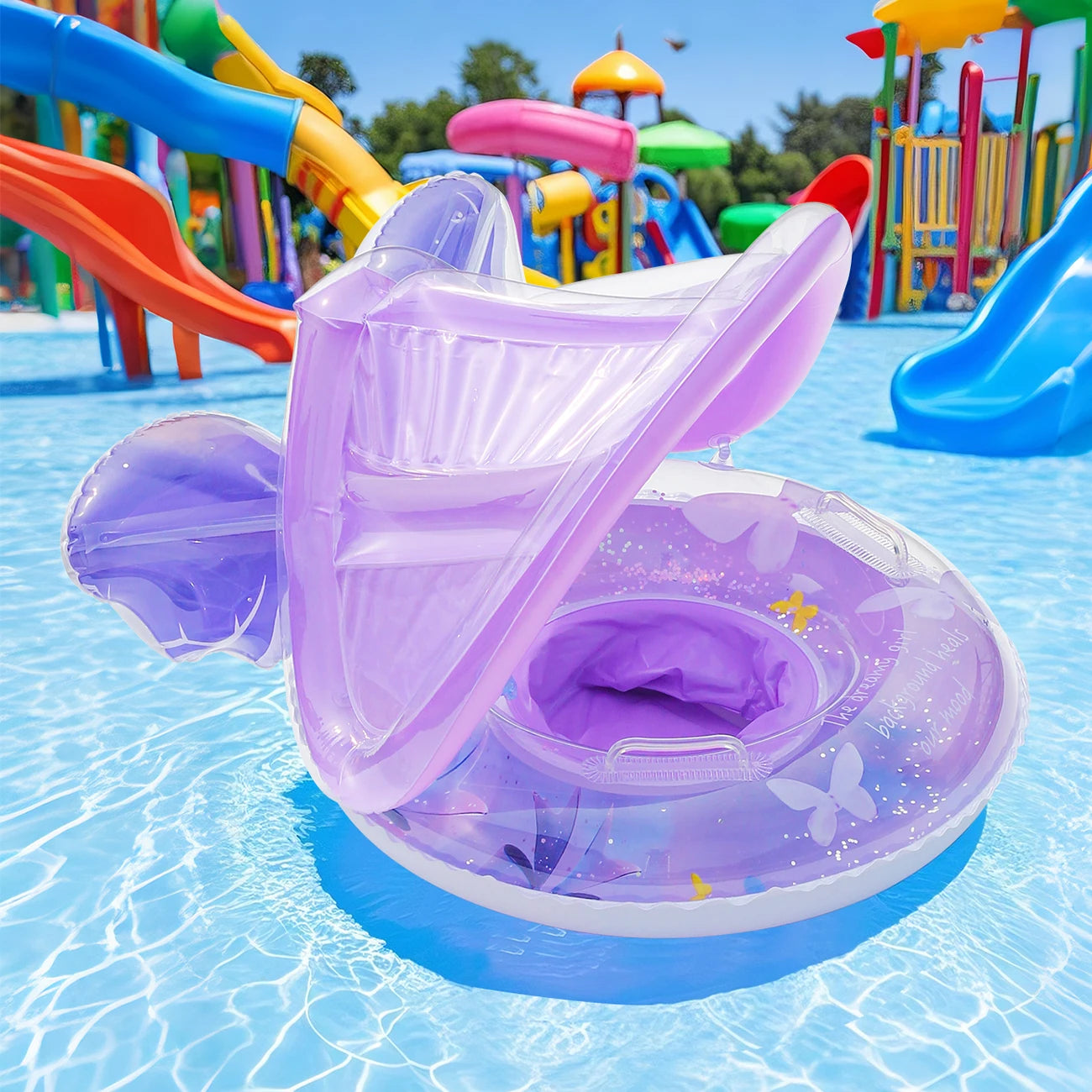 1PC Canopy Pool Float Ring, Inflatable Swim Tube, Swimming Accessories, for Summer Water Sports, Swim Ring, Pool Float Gear