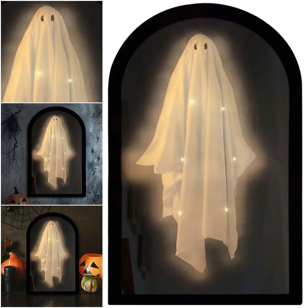 2025 Novelty Halloween Ghost Mirror with Creepy Eyes Night Light Halloween Ghostmirror Spooky Halloween Haunted House Decor