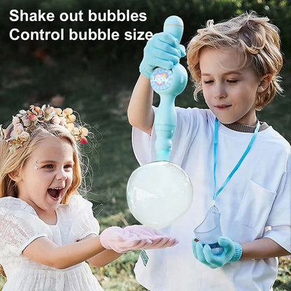 Elastic Smoke Bubble Wand USB Rechargeable Automatic Bubble Blower Machine Portable Bubble Maker for Kids Summer Outdoor Toys
