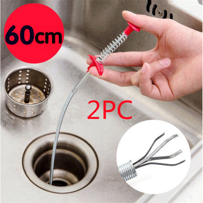 60CM Sewer Dredger Spring Pipe Dredging Tool Household Hair Cleaner Drain Clog Remover Cleaning Tools Household for Kitchen Sink Kitchen Gadgets