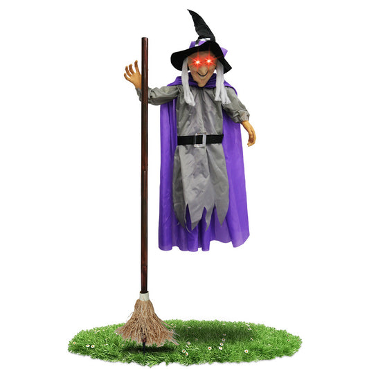 Halloween Flying Witch Decoration Halloween Ghost Outdoor Scary Animatronics Halloween Props with Scary Sound