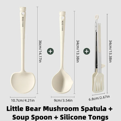 Kitchen Essentials Heat-Resistantsilicone Mushroom Spatula, Soup Spoon, Bowl Catcher, Grill Clip, Kitchen Tools, Hook Storage