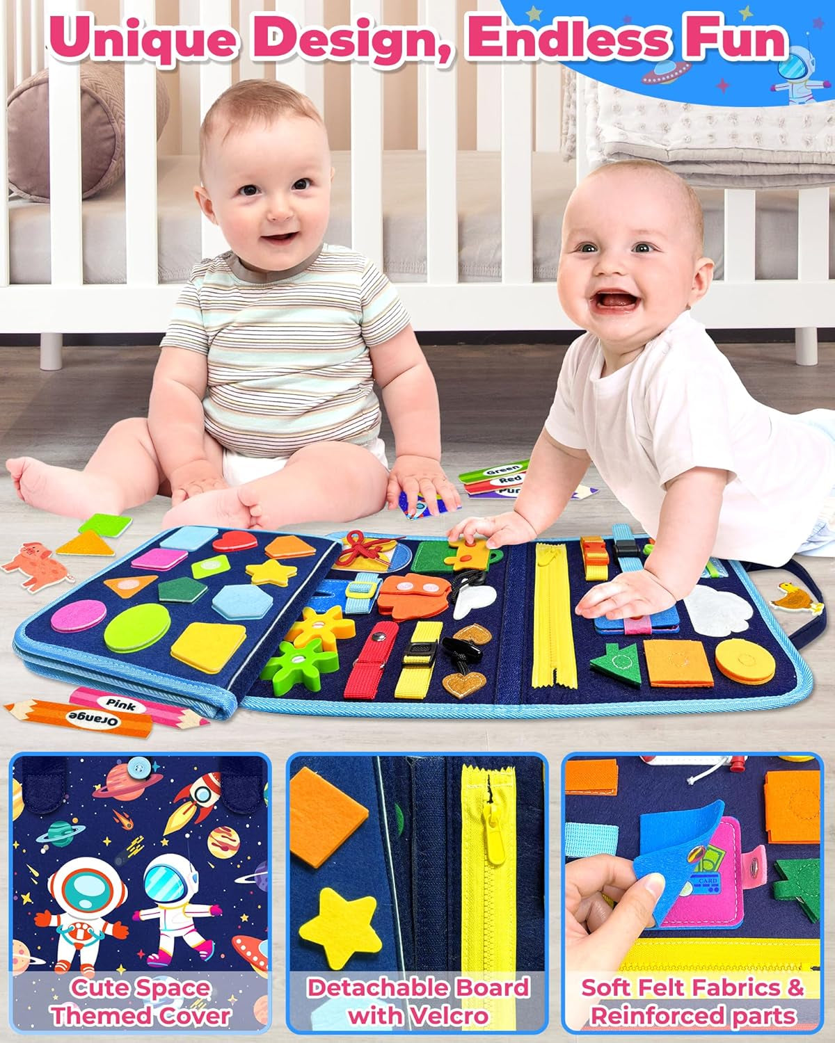 Montessori Busy Board Travel Book for Toddlers