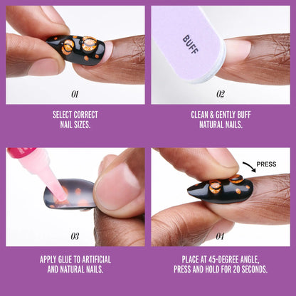 Kiss Haunt Design Press-On Fake Nails Halloween Bundle - Spellbook Staples