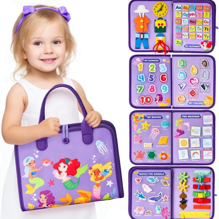 New Busy Book Children'S Busy Board Dressing and Buttoning Learning Baby Early Education Preschool Sensory Learning Toy