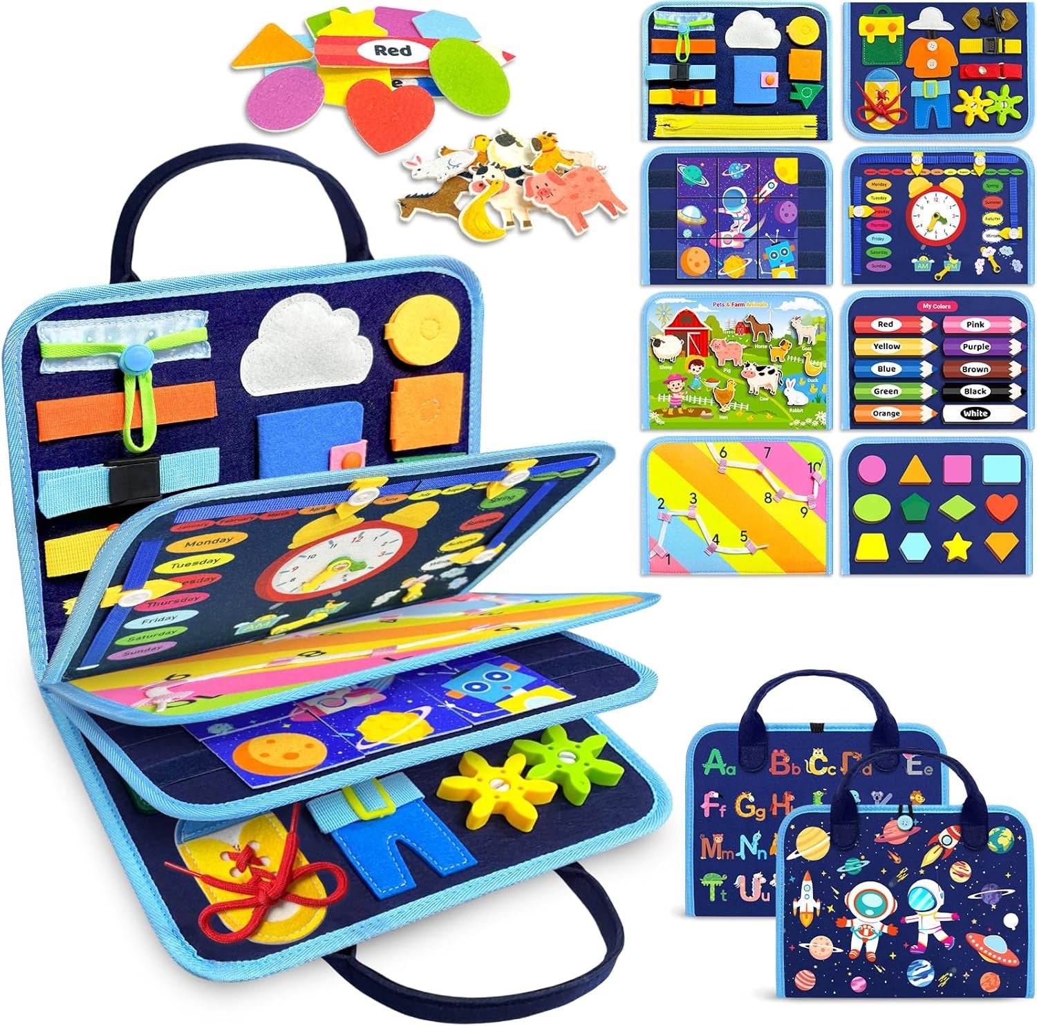 Montessori Busy Board Travel Book for Toddlers