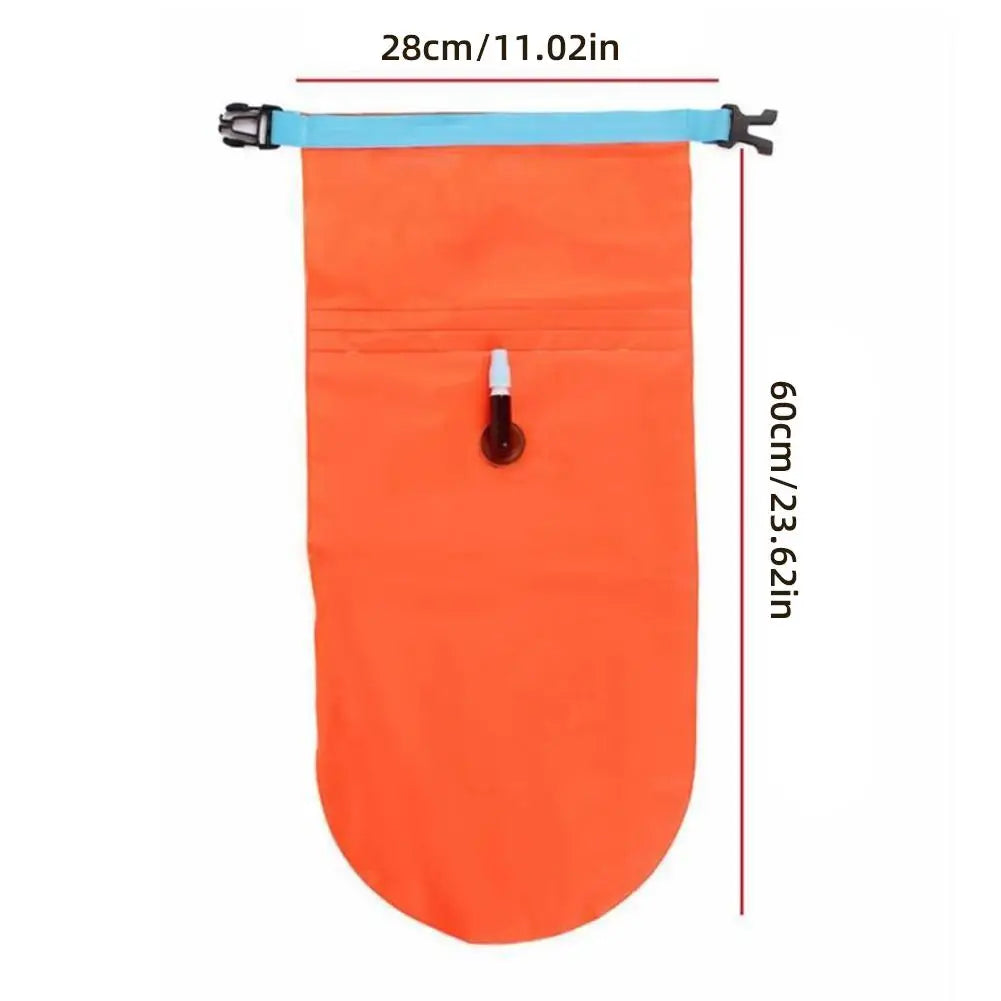 Swim Buoy Float for Open Water Swimming Safety Float with Adjustable Waist Belt Waterproof Dry Bag for Swim Train Kayaker