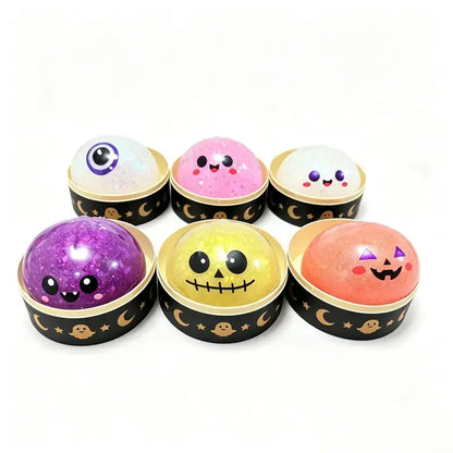 Halloween Cute Scary Ghost Maruko Squishy Squeeze Toy Set - Mini Portable Stress Fidget Item, Squishy Haul Sensory Kids Toy, Unique Whimsical Party Treat Bag Filler & Whimsical Gift, Fidgets