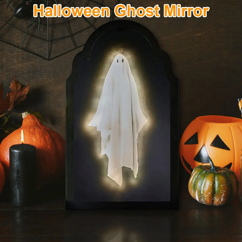 2025 Novelty Halloween Ghost Mirror with Creepy Eyes Night Light Halloween Ghostmirror Spooky Halloween Haunted House Decor
