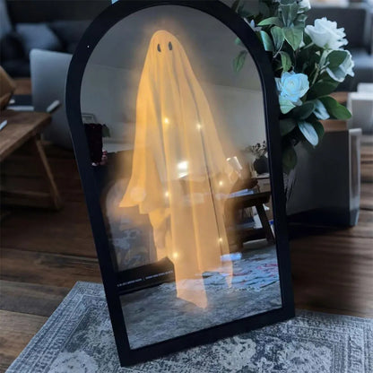2025 Novelty Halloween Ghost Mirror with Creepy Eyes Night Light Halloween Ghostmirror Spooky Halloween Haunted House Decor
