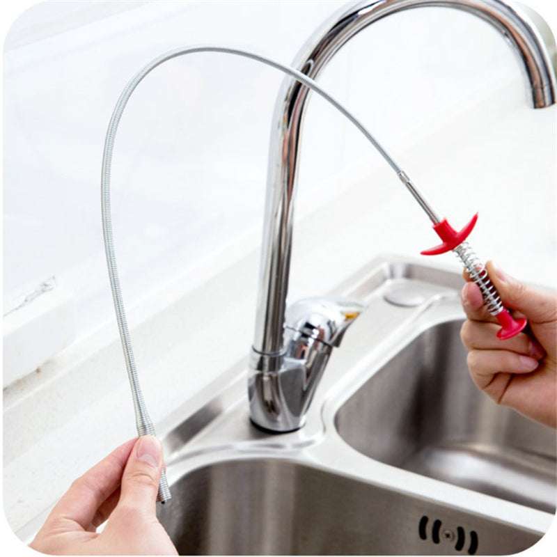 60CM Sewer Dredger Spring Pipe Dredging Tool Household Hair Cleaner Drain Clog Remover Cleaning Tools Household for Kitchen Sink Kitchen Gadgets