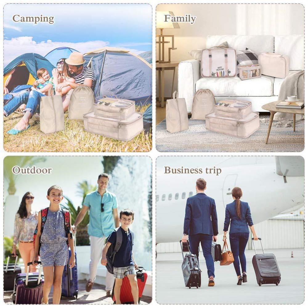 8-Piece Set Luggage Divider Bag Travel Storage Clothes Underwear Shoes Organizer Packing Cube Bag