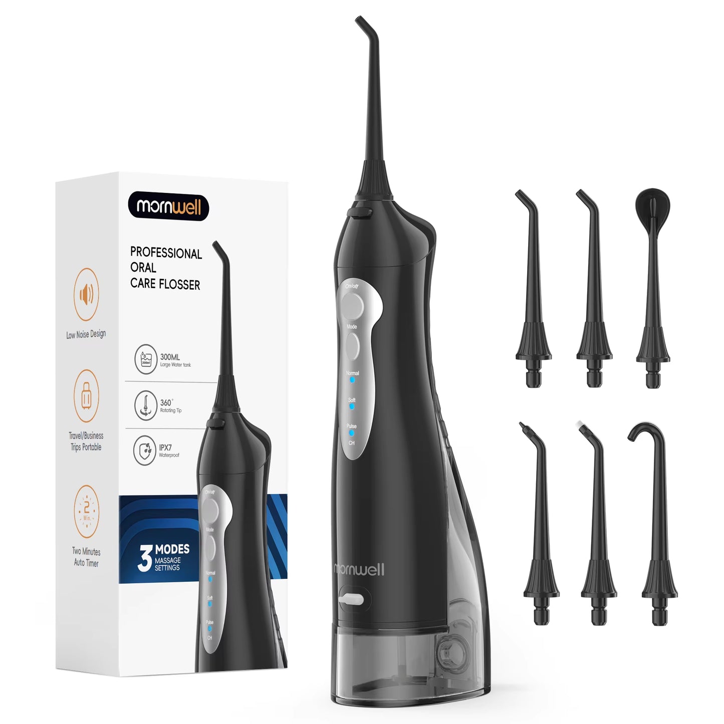 Water Flosser Teeth Picks 6 Jets 3 Modes Portable Cordless D52 Water Floss for Teeth Cleaner IPX7 Waterproof Oral Picks