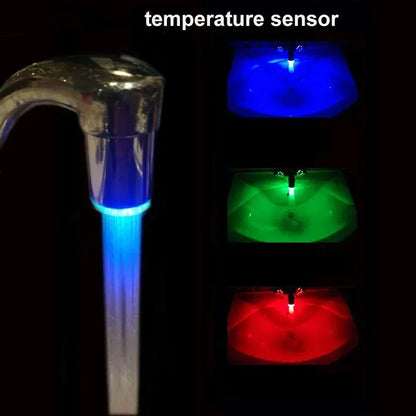 LED Temperature Sensitive 3-Color Light-Up Faucet Kitchen Bathroom Glow Water Saving Faucet Aerator Tap Nozzle Shower