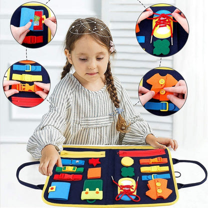 New Busy Book Children'S Busy Board Dressing and Buttoning Learning Baby Early Education Preschool Sensory Learning Toy