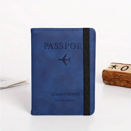 RFID Passport Cover Wallet Holder PU Leather Card Holder Passport Case Travel Essentials for Women Men Family Vacation