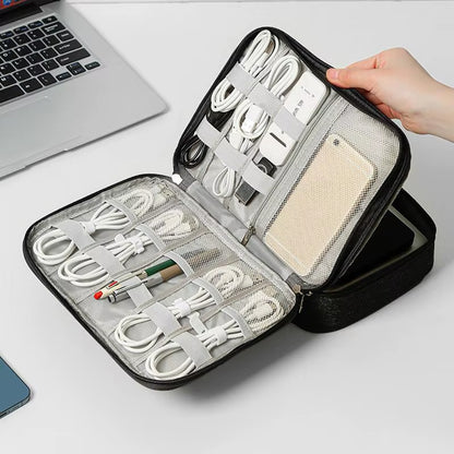 Electronics Organizer Travel Case Compact Waterproof Electronics Organizer Case Travel Essentials Cable Storage Bag for Mini