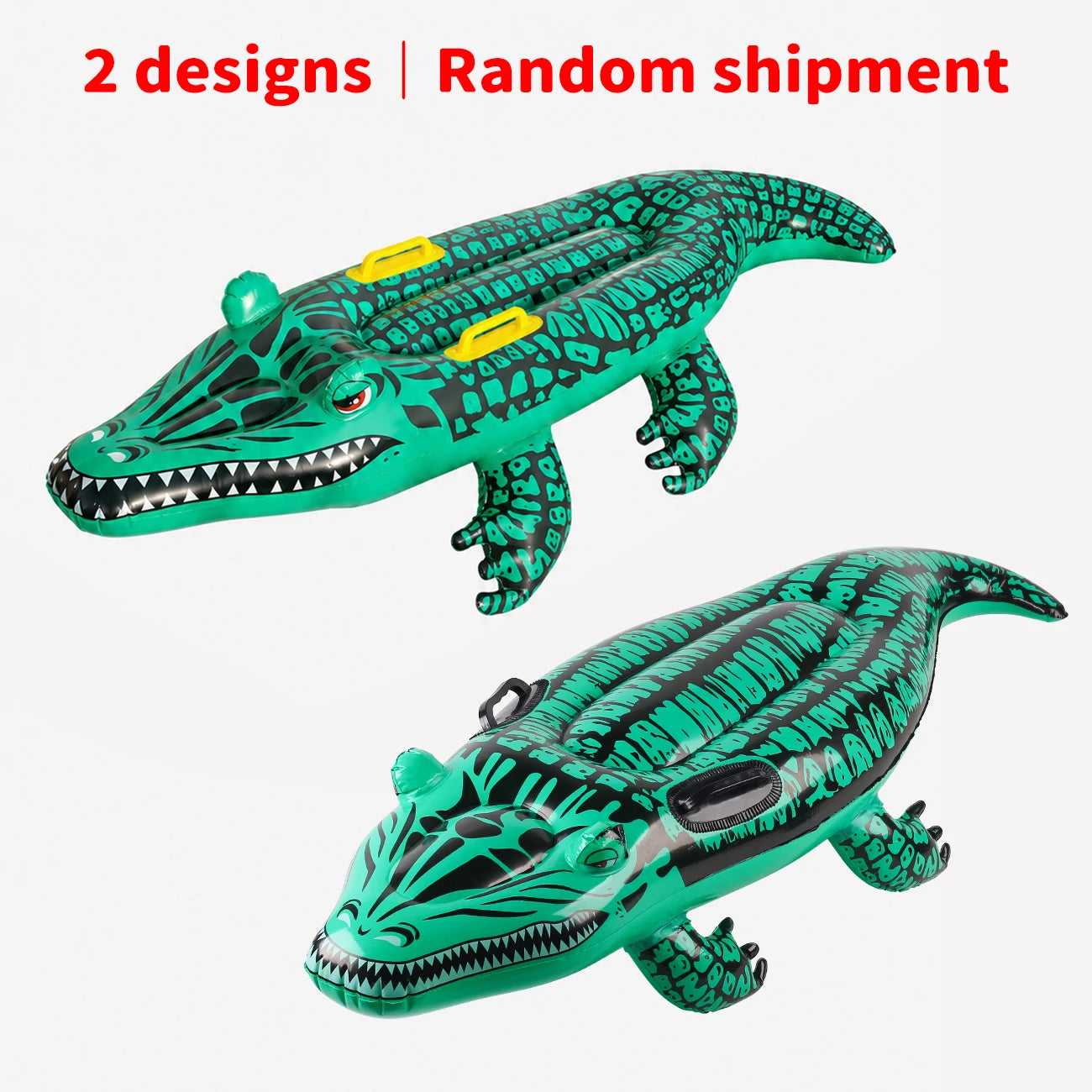 1PC Adventure-Ready Crocodile Inflatable Ride-On with Handles, Summer Thickened Pool Float for Kids & Adults,
