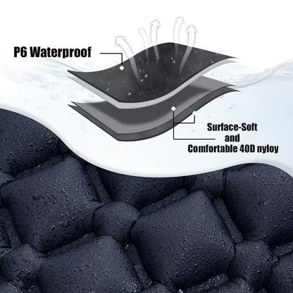 Outdoor Camping Inflatable Mattress Sleeping Pad with Pillows Ultralight Air Mat Built in Inflator Pump Hiking