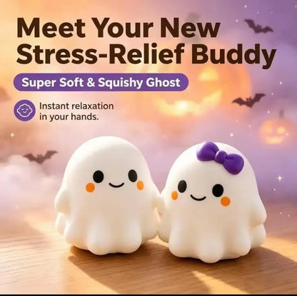 Ghost Squishy Stress-Relief Fidget Toy, Slow-Rising Sensory Squeeze Toy for Boys & Girls, Halloween Party Favor Gift