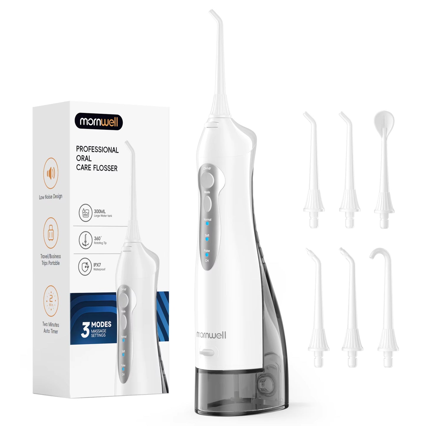 Water Flosser Teeth Picks 6 Jets 3 Modes Portable Cordless D52 Water Floss for Teeth Cleaner IPX7 Waterproof Oral Picks