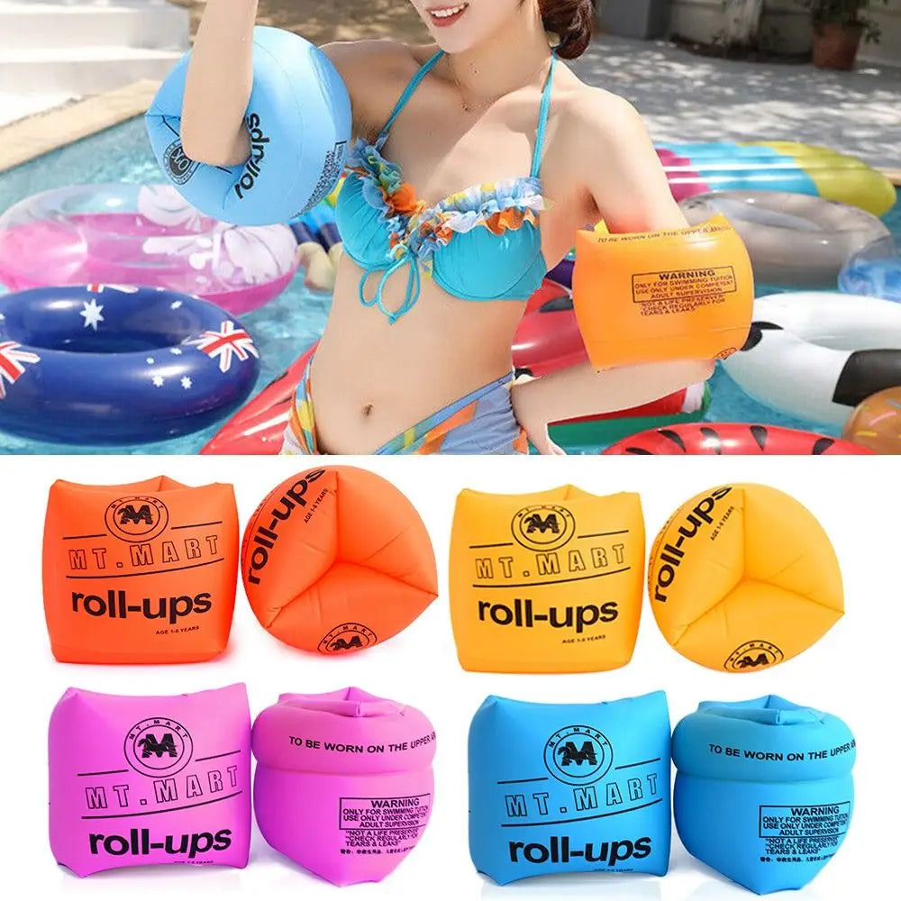 2Pcs Kids &Adult Inflatable Arm Bands Ring Swimming Arm Floats Pool Arm Bands Float Swimming Ring Child Inflatable Pool Float