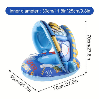 1PC Thickened Canopy Float Seat with Grip Handles - Ergonomic Armpit Design for Ultimate Water Relaxation, Party Essential