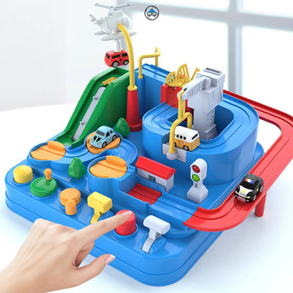 Racing Rail Car Track Adventure Game Educational Toys Children Brain Mechanical Interactive Train Model Animals Space Rocket Toy