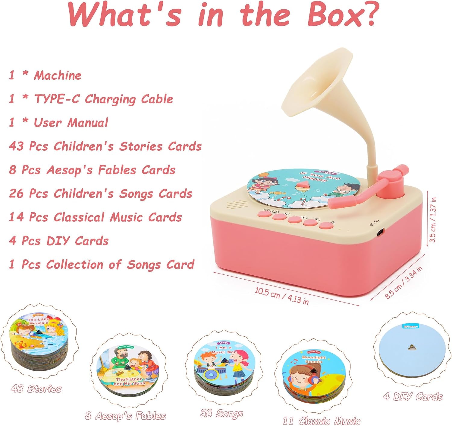 Kids Story & Music Player with 96 Learning Cards