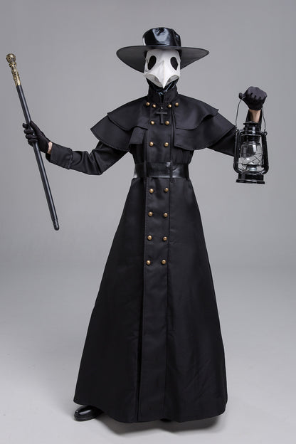 Halloween Medieval Steam Punk Plague Doctor Costume Beak Crow Long Mouth Mask