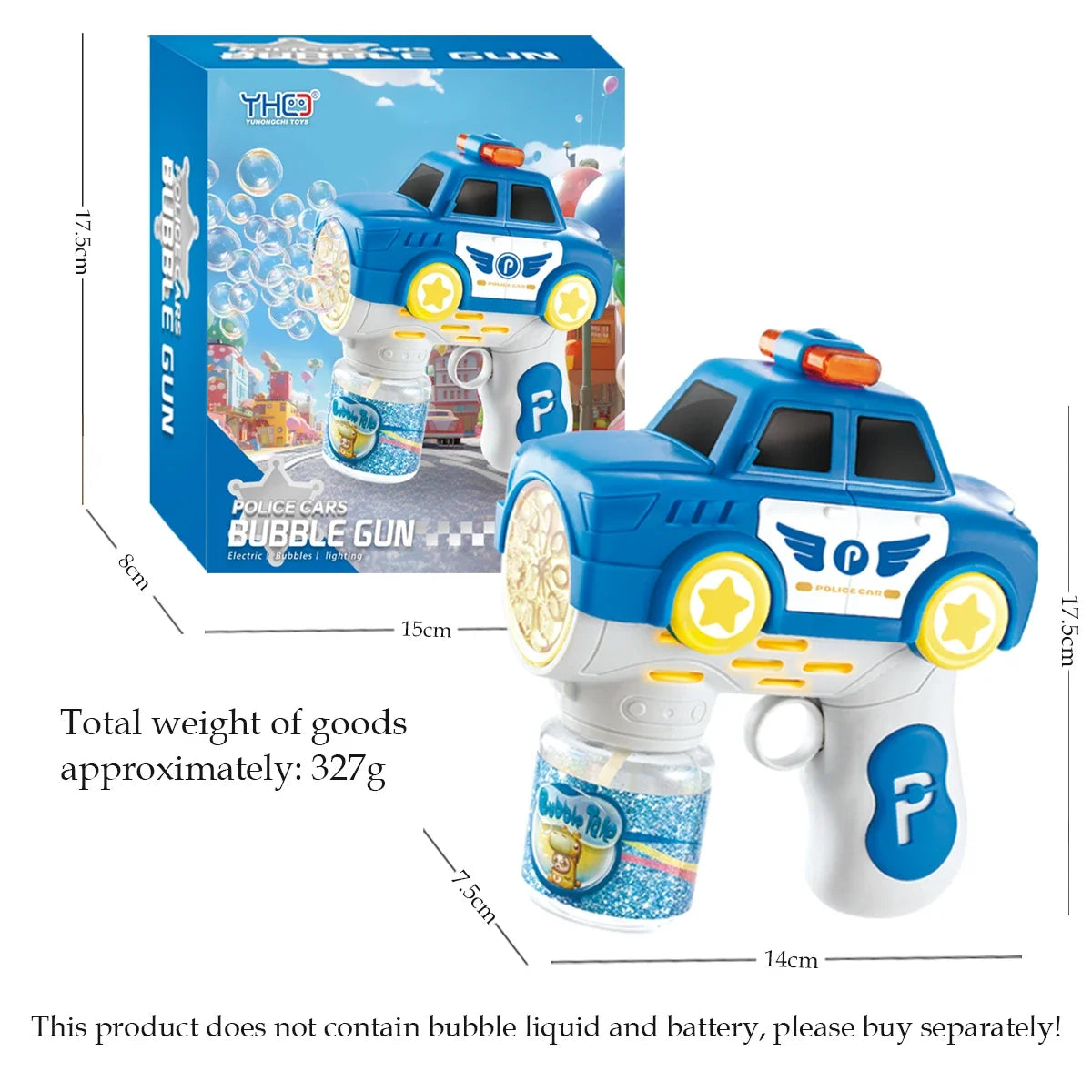 Kids Automatic Bubble Gun LED Light & Refill Solution – Leakproof Bubble Blaster, Outdoor Toys Toddlers 3-8, Birthday Gift, Easter Stuffer, Wedding & Party Supplies