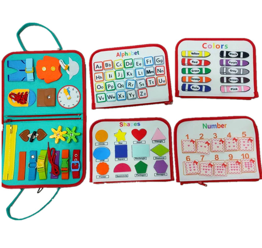 New Busy Book Children'S Busy Board Dressing and Buttoning Learning Baby Early Education Preschool Sensory Learning Toy