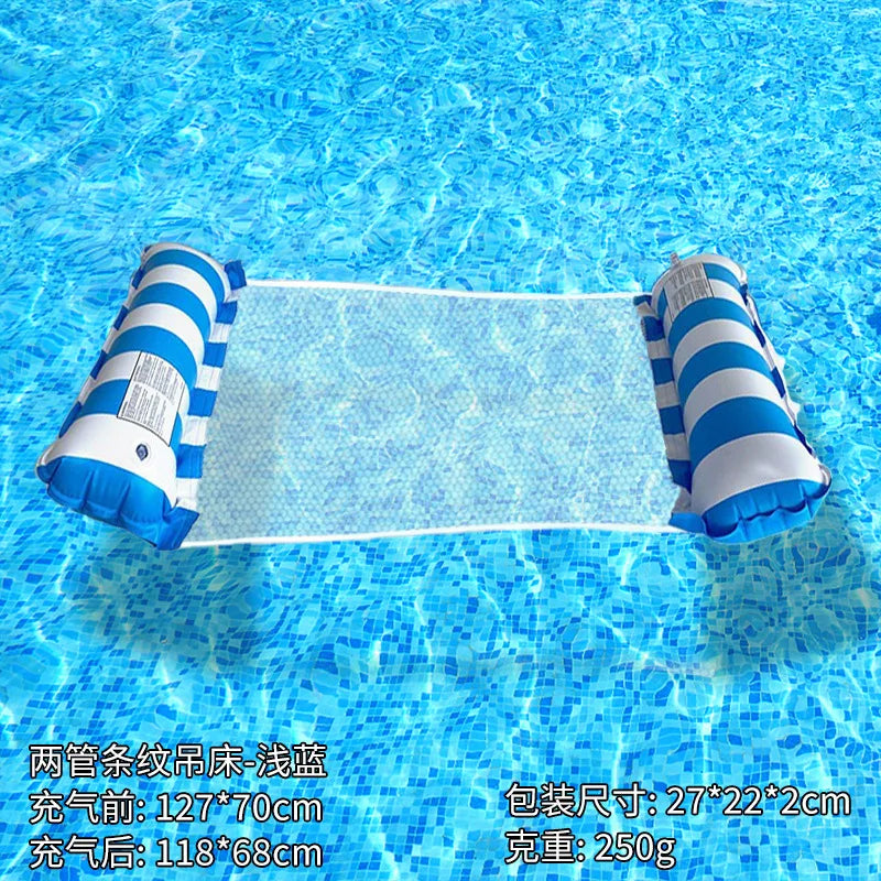 Three Tube Inflatable Lounge Chair, Foldable Colorful Patterned Float, Water Play Lounge Chair, Floating Bed Sofa