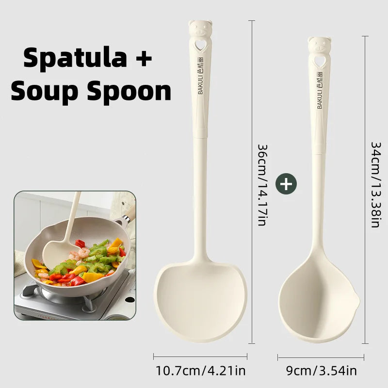 Kitchen Essentials Heat-Resistantsilicone Mushroom Spatula, Soup Spoon, Bowl Catcher, Grill Clip, Kitchen Tools, Hook Storage