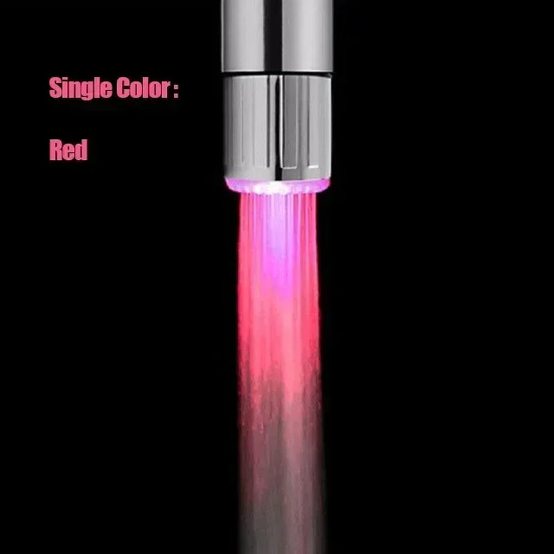 LED Temperature Sensitive 3-Color Light-Up Faucet Kitchen Bathroom Glow Water Saving Faucet Aerator Tap Nozzle Shower