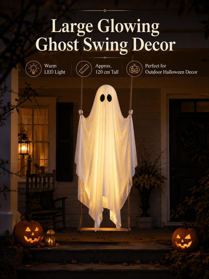 Large Halloween Hanging Swing Ghost Decoration, LED Lights with Remote Control for Outdoor Yard & Tree Hanging, Halloween Party Decor — product image 1