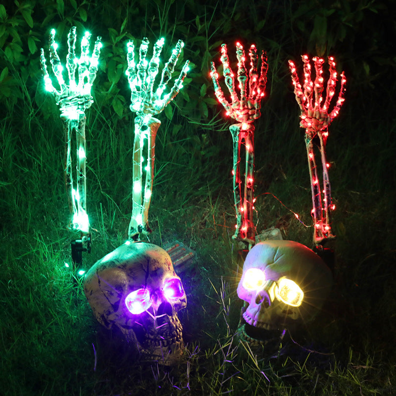 Halloween LED Light up Skeleton Arm Hand Halloween Party Outdoor Home Garden Yard Lawn Decoration Haunted House Horror Props Halloween Decorative — product image 3