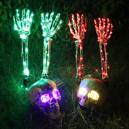 Halloween LED Light up Skeleton Arm Hand Halloween Party Outdoor Home Garden Yard Lawn Decoration Haunted House Horror Props Halloween Decorative — product image 3